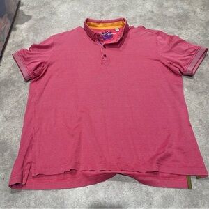 Robert Graham Polo Shirt Mens XL Red Casual Rugby 100% Cotton